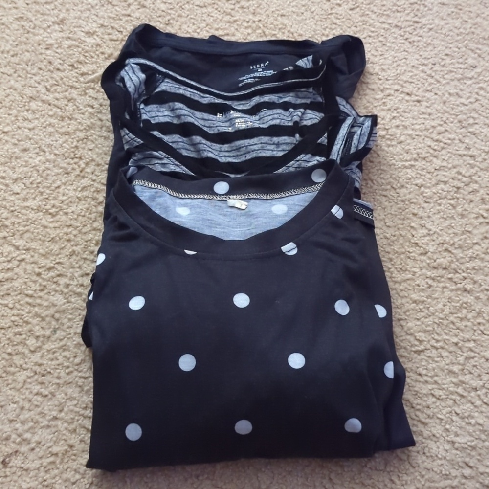 Maternity Black Classic Bundle Two Shirts & One Breastfeeding Dress Size Medium